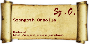 Szongoth Orsolya névjegykártya